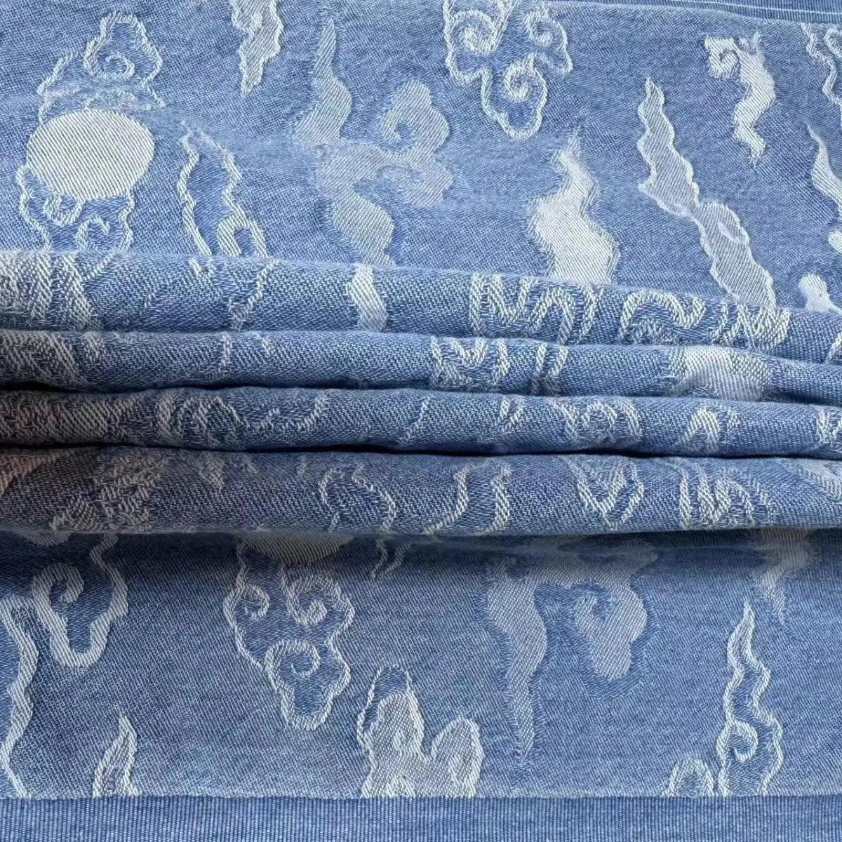 Jacquard Denim Jacquard Washed Fabric Clothing Clothes Skirt Sofa Handmade DIY Fabric
