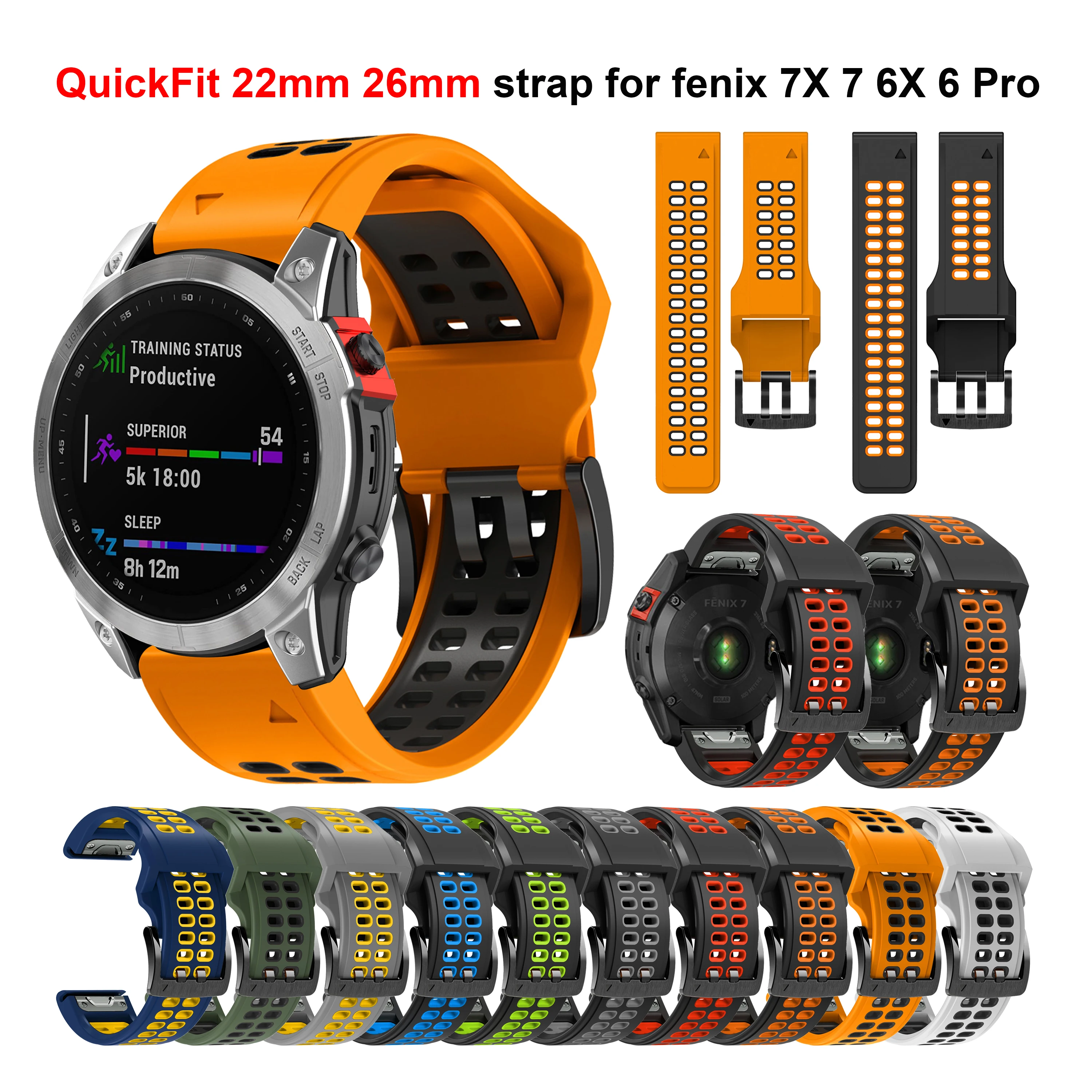 Garmin Fenix Pro Bands Buy For Garmin Fenix 6S PRO Silicone Band