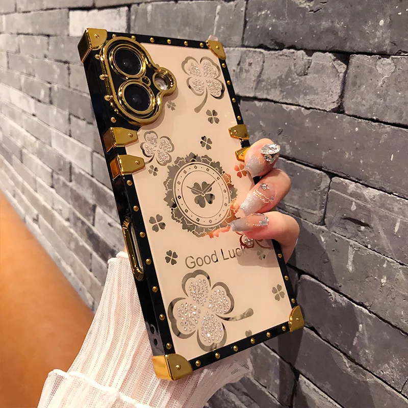 Glitzer Retro Diamant Strass Handyhülle Für Iphone Pro Max_voghion.com