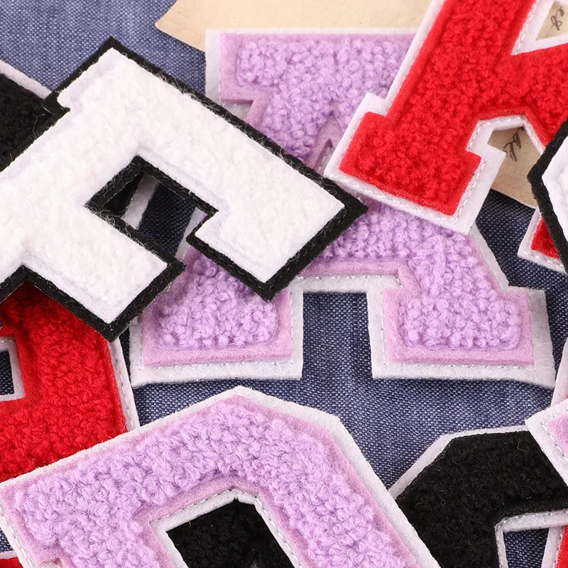 A-Z Felting Embroidery Sticker Towel English Letter Patches For Clothes Clothing DIY Name Accessories Felt Diy En Feutrine chenille sticker patch,rhinestone letter patches