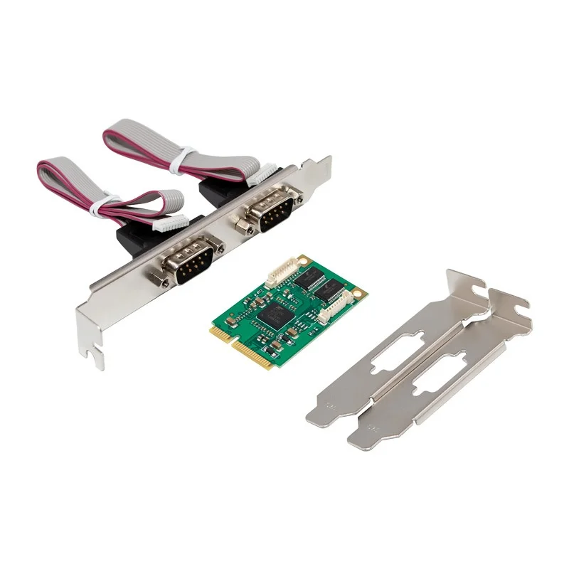 미니 PCI-Express ST370 SM-SLV352A-2S 내장형 산업용 COM 포트 RS-232 확장 카드 10/100/1000Mbps 재고 있음
