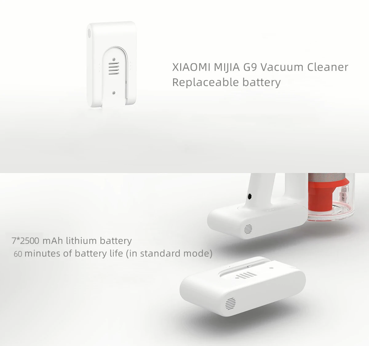 Xiaomi Mi G9 Stofzuiger Originele Vervangende Batterij 2500mHh Voor Mijia G9  Stofzuiger Dubbele Lading|Vacuum Cleaner Parts| - AliExpress