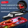 RC Boat with Case V555 2.4GHz Lighting Racing RC Boat 50KM/H With Bright LED Light For Adults and Kids With Rechargeable Battery 4