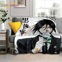 Black Butler Animation Flannel Blanket, Comfortable, Household Picnic Blanket, Suitable for All Seasons 2