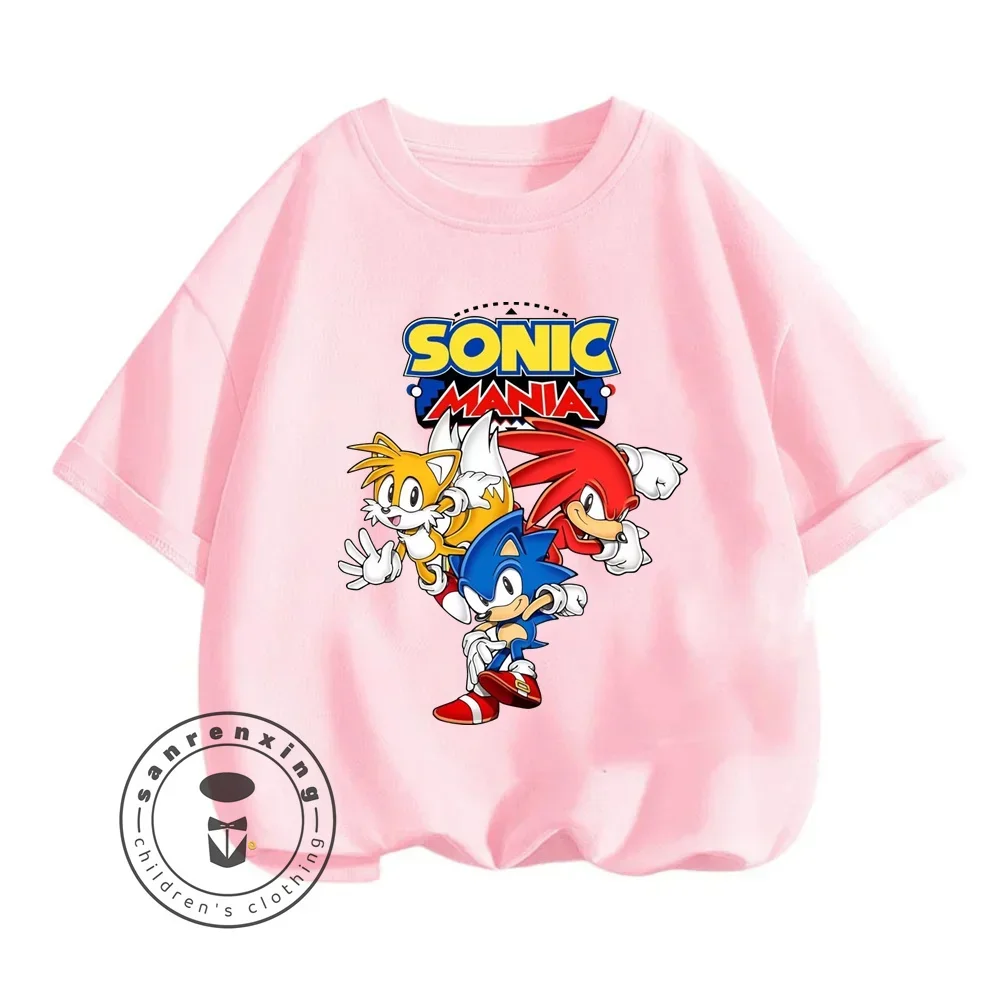 Sonic The Hedgehog Boys Girls Summer Tees A Great Choice for Casual Wear Lightweight Comfortable For Every Day Easy-Going Comfy 5