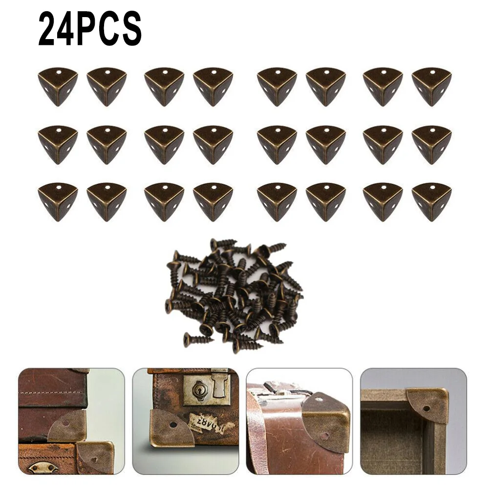 

Wood Case Corner Protector Corner Guards Furniture Accessories 24pcs Bronze High Quality Iron Furniture Edge Guard
