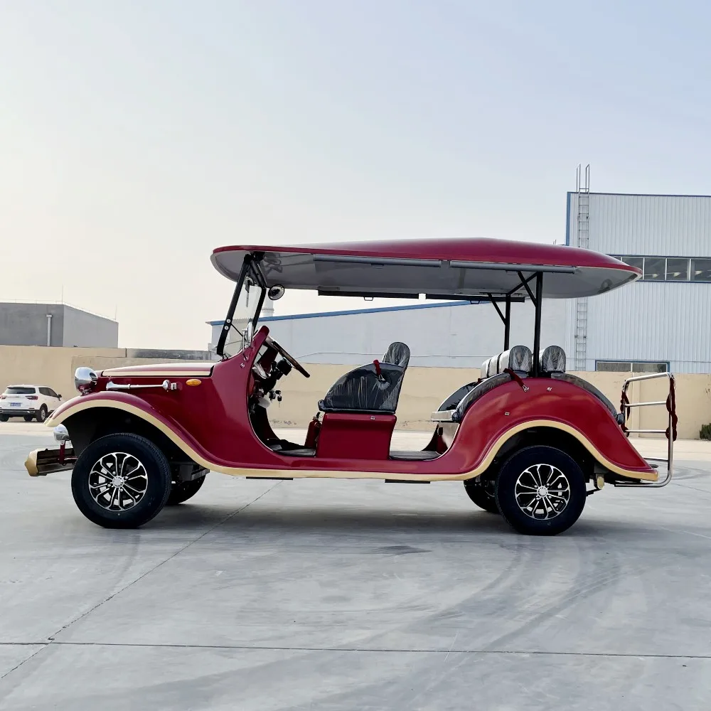 

China Factory 6 Seaters Seats Passengers Electric Cheap Old Golf Carts Lithium Battery Sightseeing Vintage Classic Car