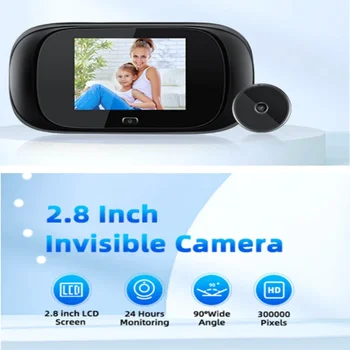Smart Digital Peephole Camera - 2.8-Inch Night Vision Door Viewer with Motion Alerts & Photo Doorbell for Apartment/House Securi 1