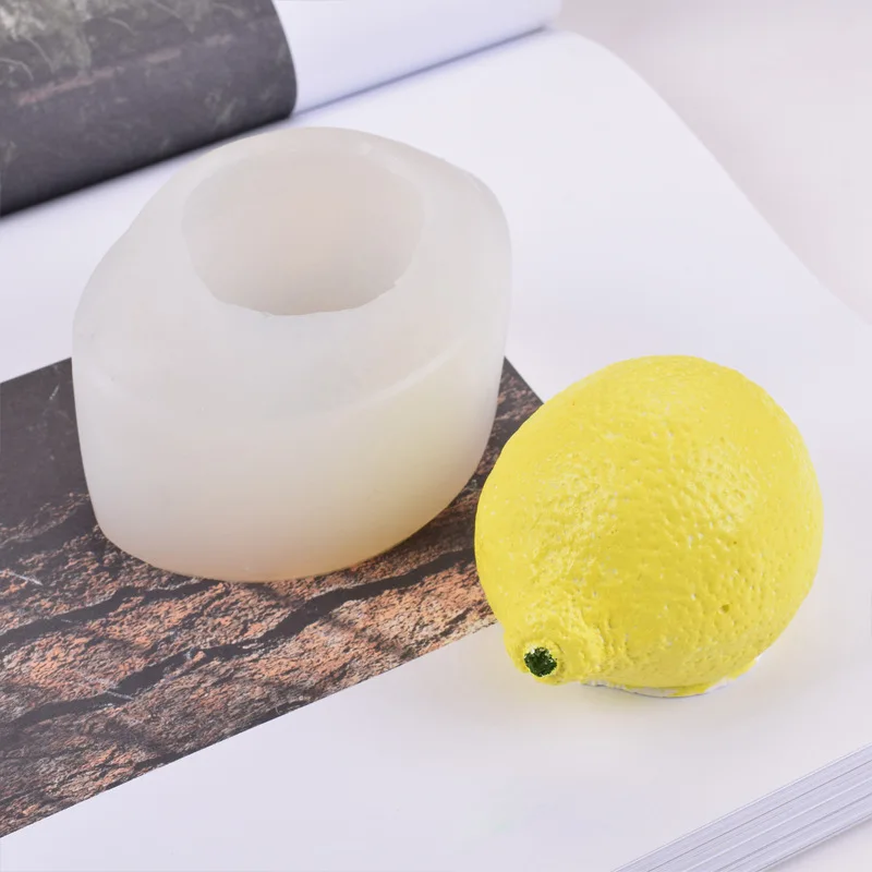 Creative 3D Lemon Scented Candle Silicone Resin Soap Fruit Cake baking Mold Handmade Tools for Plaster Home Decoration