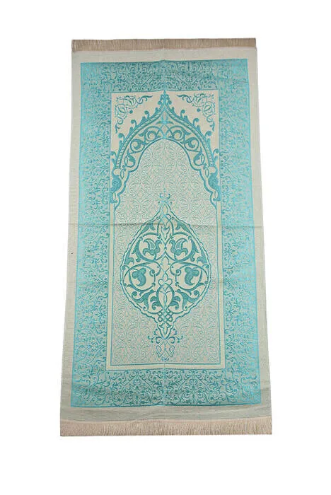 IQRAH Cylinder Box Blue, Seccade, Gift Set With Pearl Rosary