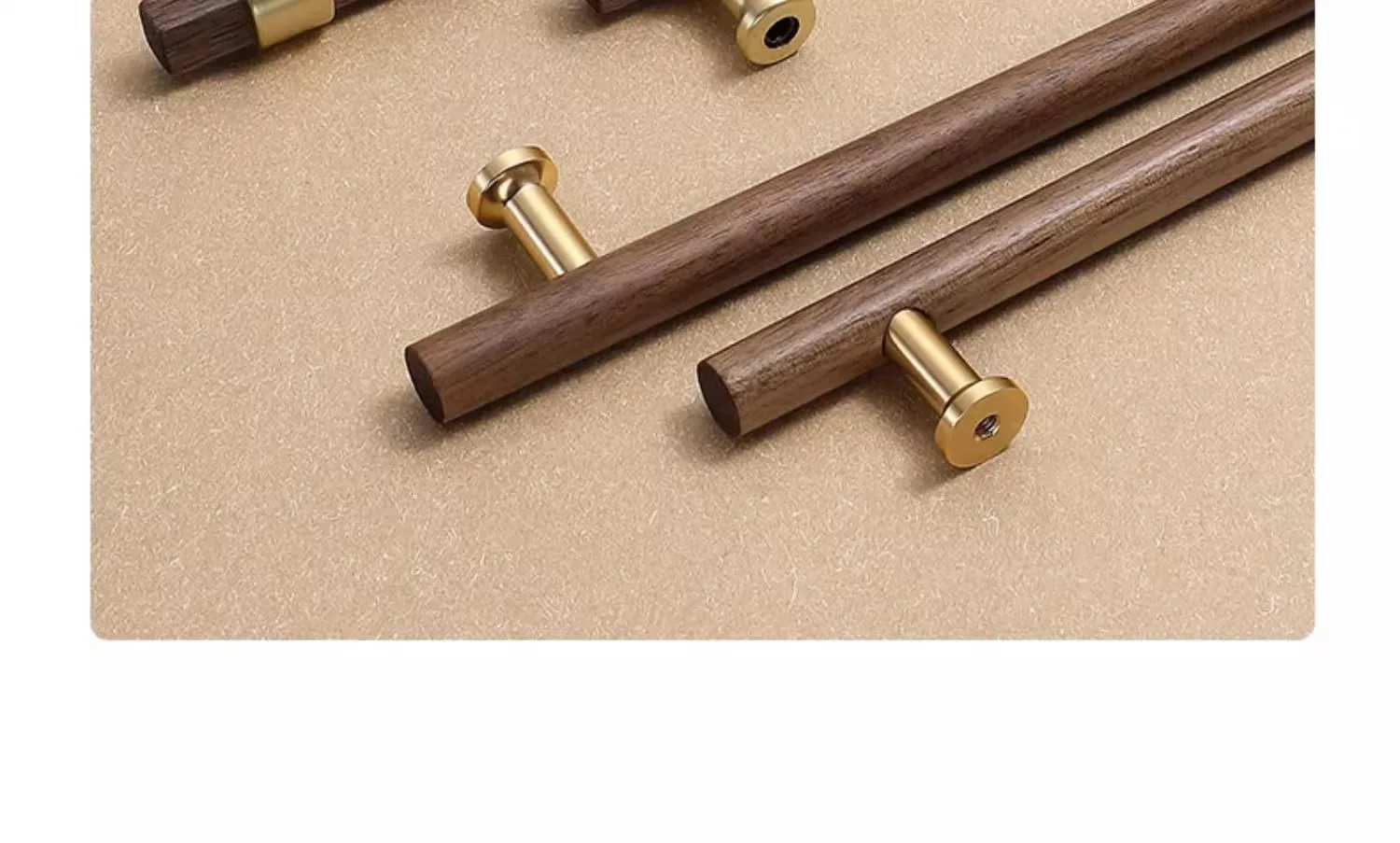 Description Picture 4 of item1Pc High-grade Kitchen Cabinet Door Handle Solid Wood Drawer Knobs Wardrobe Handles Furniture Hardware Pulls with Screw
