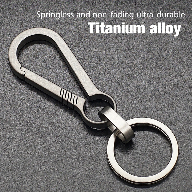 1PCS Titanium Alloy Keychain Tiranium Buckle Key Ring Car Accessories Titanium Buckles EDC Outdoor Tool