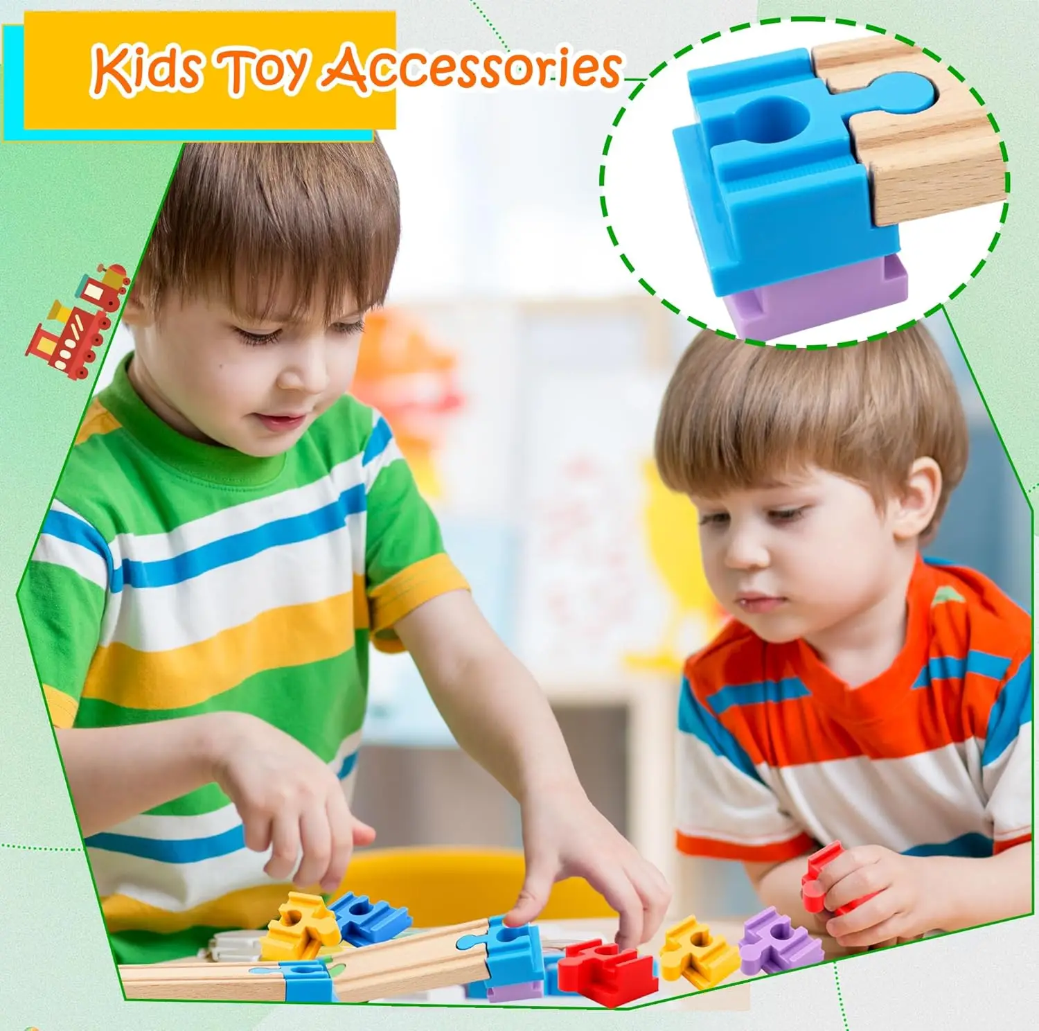NEW Wooden Train Track Accessories Rail Train Connectors For Wooden Tracks Adapter For Bulid Wood Toy Set Children Birthday Gift - Image 4