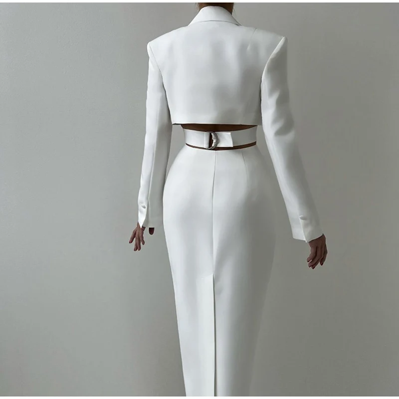 Elegante traje liso, vestidos largos para mujer, vintage, ajustado, sin espalda, con solapa y botonadura sencilla, vestido de otoño para mujer, versátil, para oficina y ropa de calle.