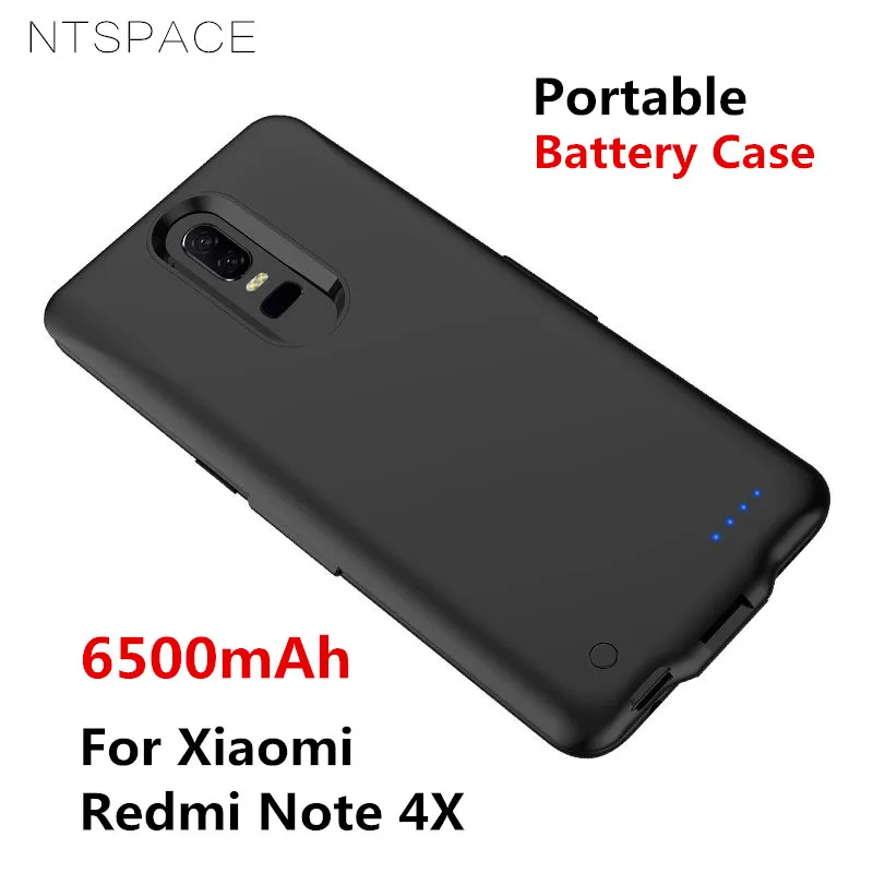 

NTSPACE 6500mAh External Battery Power Bank Charging Case For Xiaomi Redmi Note 4X Battery Case Portable Powerbank Cover Case
