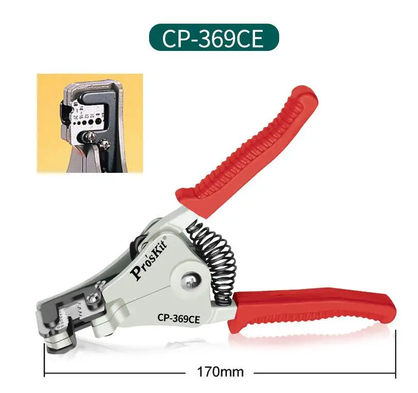 Proskit Automatic Wire Stripping Pliers CP-369CE Wire Stripping Pliers  Crimping Plier Diagonal Cutting Pliers Peeled Pliers