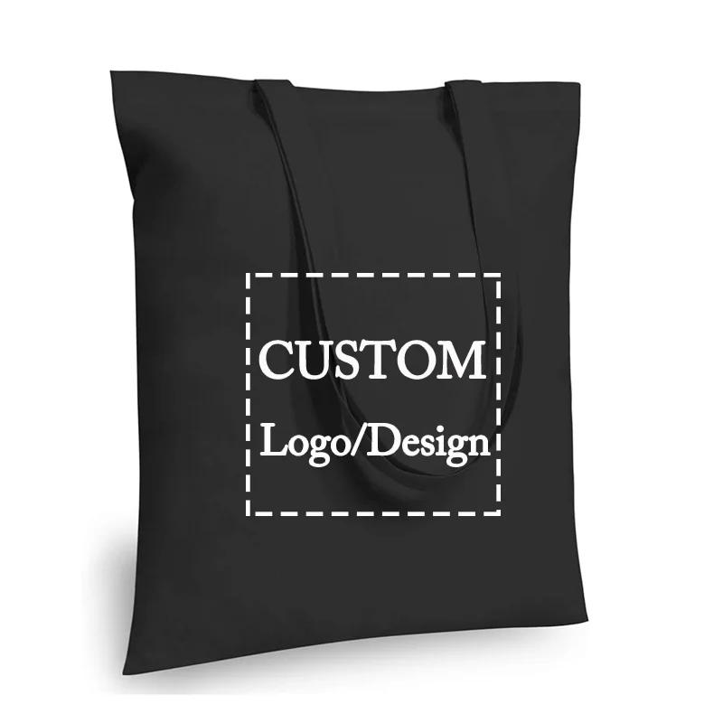 5/12/24pcs/lot Custom Logo Women's Shopping Bag Colorful Canvas Handbags Personalized Large Capacity Daily Leisure Tote Bag