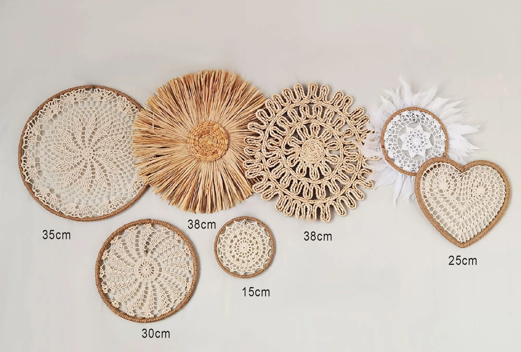 Nordic Style Straw Rattan Wall Decor, Round Rattan, Wall Basket, Decoration Rattan Crafts, Hanging Frame Ornament 5