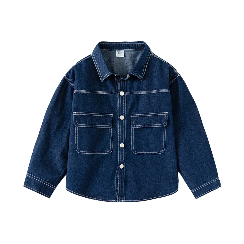 Boys Denim Shirts Teenager Kids Tops Long Sleeve Children's Clothes 130-170cm for 6-13 Years Old Kids