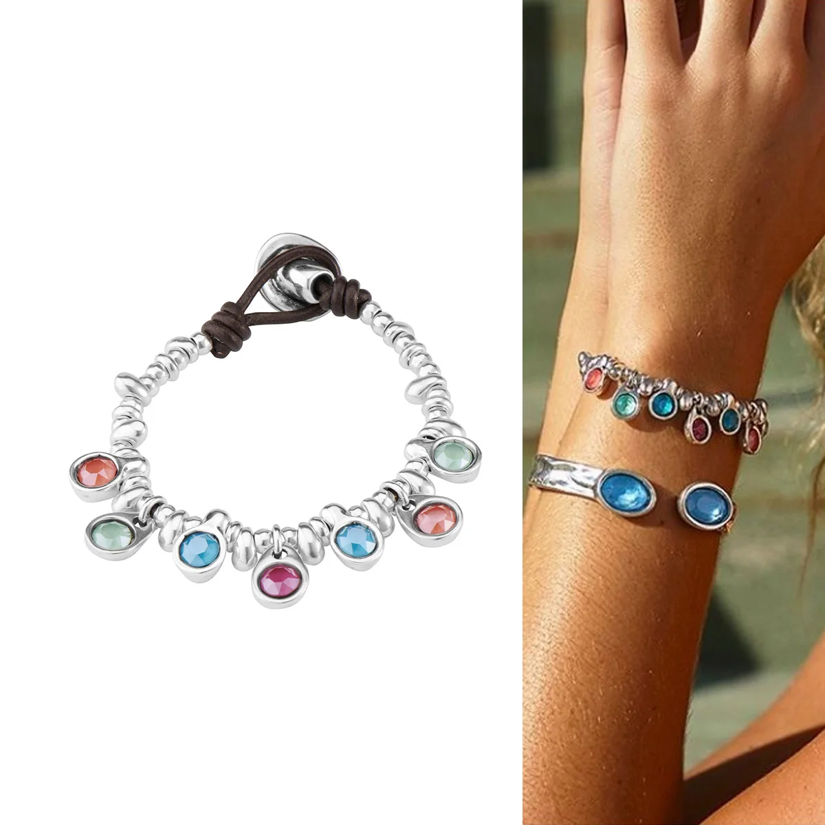 Uno De 50 New Nail Bracelet For Women - Sterling Silver Open Cuff Bracelet With Hidden Spring Closure