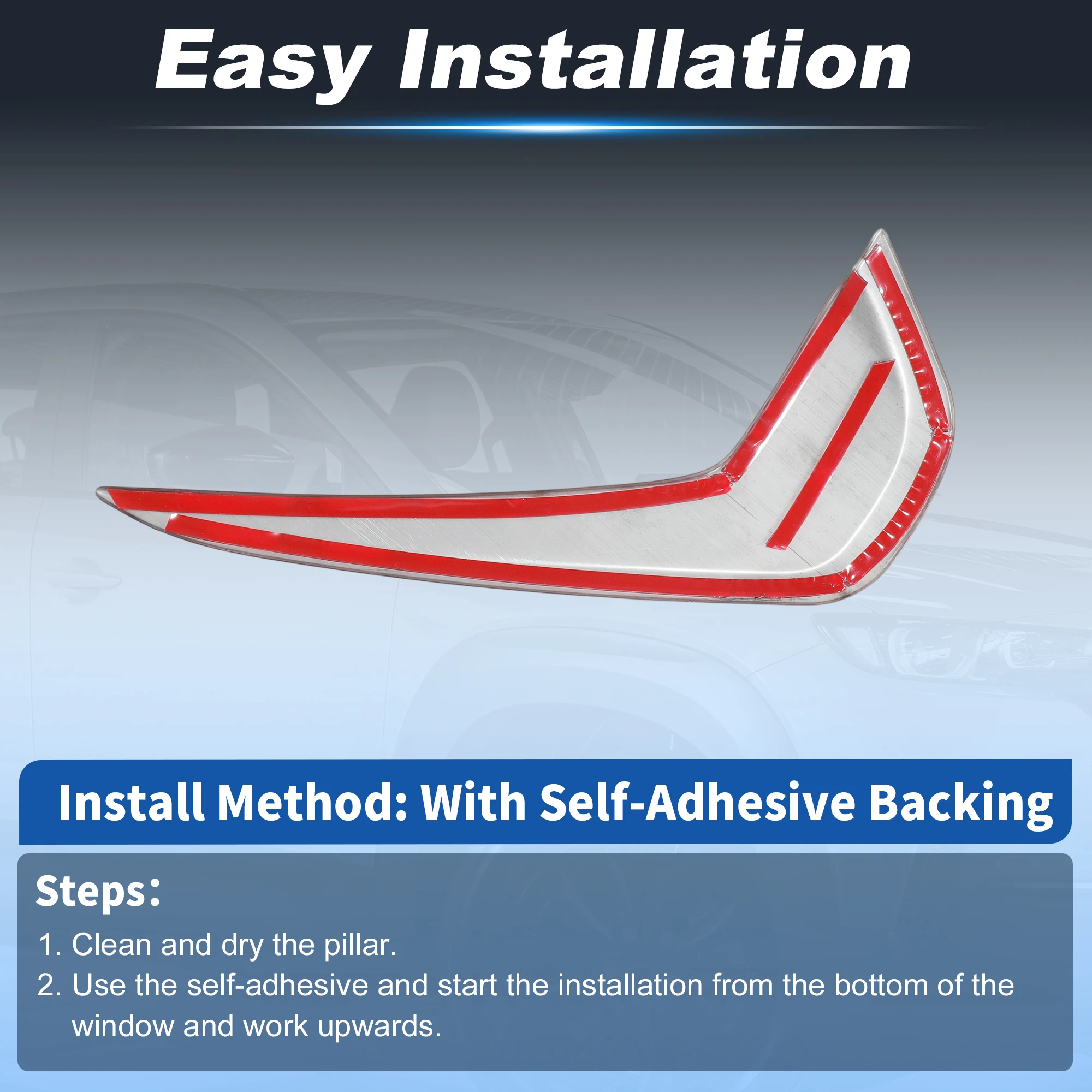 UXCELL 1쌍 뒷문 창문 D 필러 포스트 트림 커버 마쓰다 CX50 2023-2026 블랙