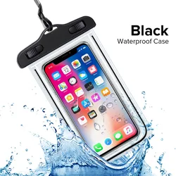 Universal IP68 Waterproof Phone Case Bag - Swim Cover Accessories - Huawei Mate 20 (Black)