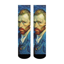 Starry Night Retro Men's Fashion Socks - Comfortable & Fun Street Style - One Size (Color 1)