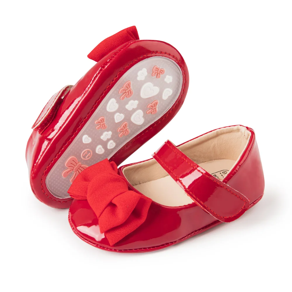 Spring Summer Newborn Baby Girl Shoes Bowknot Rubber Sole Anti-Slip First Walker Toddler Performance Dance Baby Shoes for Girl 6
