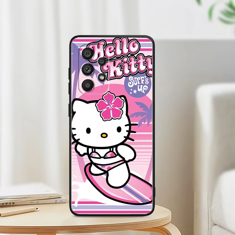 thumbnail image 1 of Anime Hello Kitty Sanrio para Samsung Note 20 10 Ultra Plus A31 A8 A14 j6 A12 A5 A70 A7 A34 A20 A04 A24 5G, funda de teléfono negra, 1 of 5