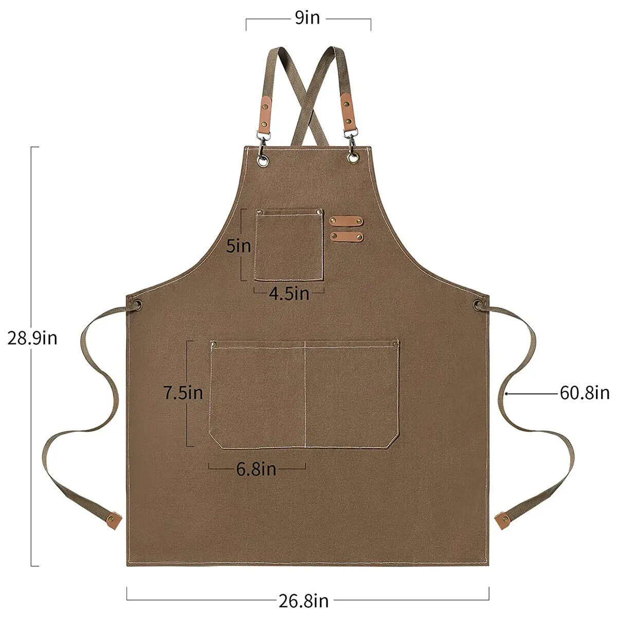 High Brand Men Women Thick Canvas Denim Bib Apron Kitchen Cooking Workshop Heavy Work Apron Home Kitchen Accessories images - 6