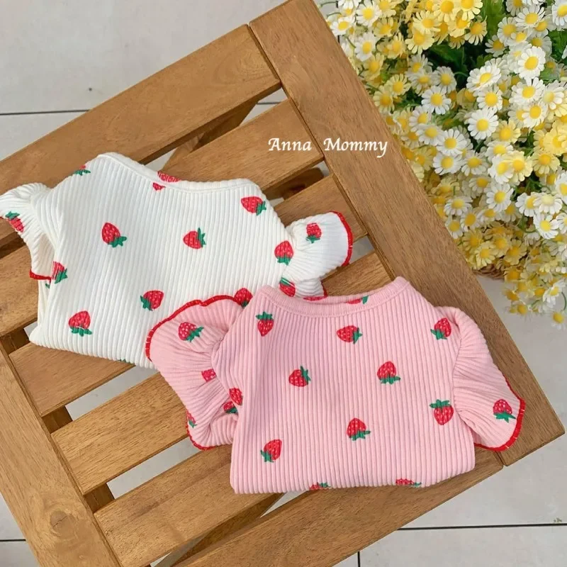 Cute Lace Strawberry Dogs Clothes Skirt Pet Teddy Summer Clothes Schoner Breathable Clothes Puppy Fruit Vest Dog Accessories