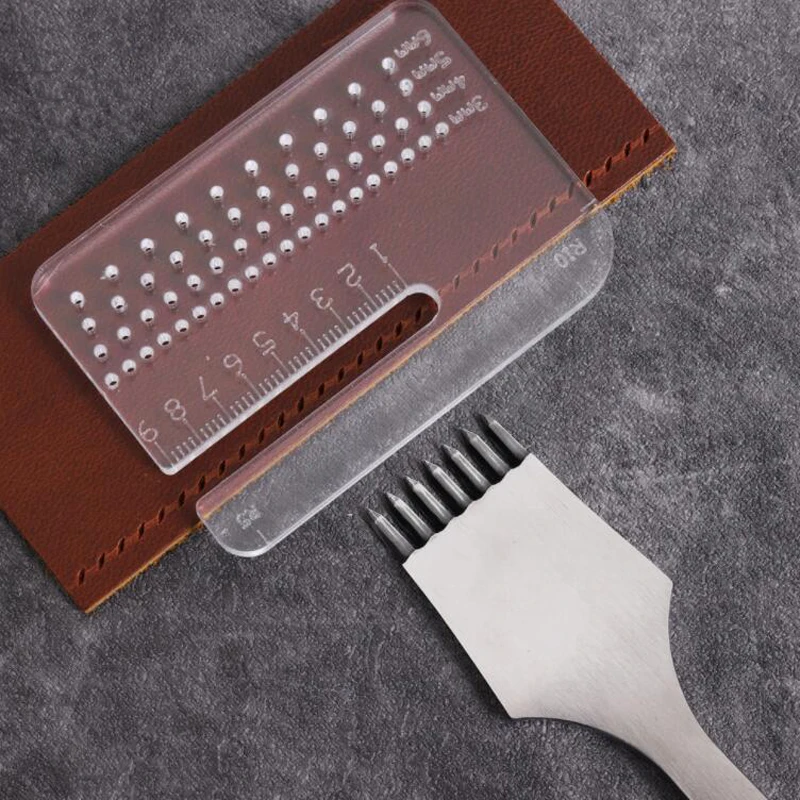 4mm thickened leather tool acrylic rounded corner cutting distance ruler transparent auxiliary manual leather tool