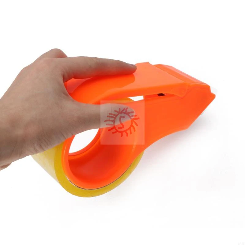 Dispenser per nastro Taglierina in plastica con nastro da traino Porta nastro portatile per cancelleria portatile per avvolgere forniture per ufficio e casa