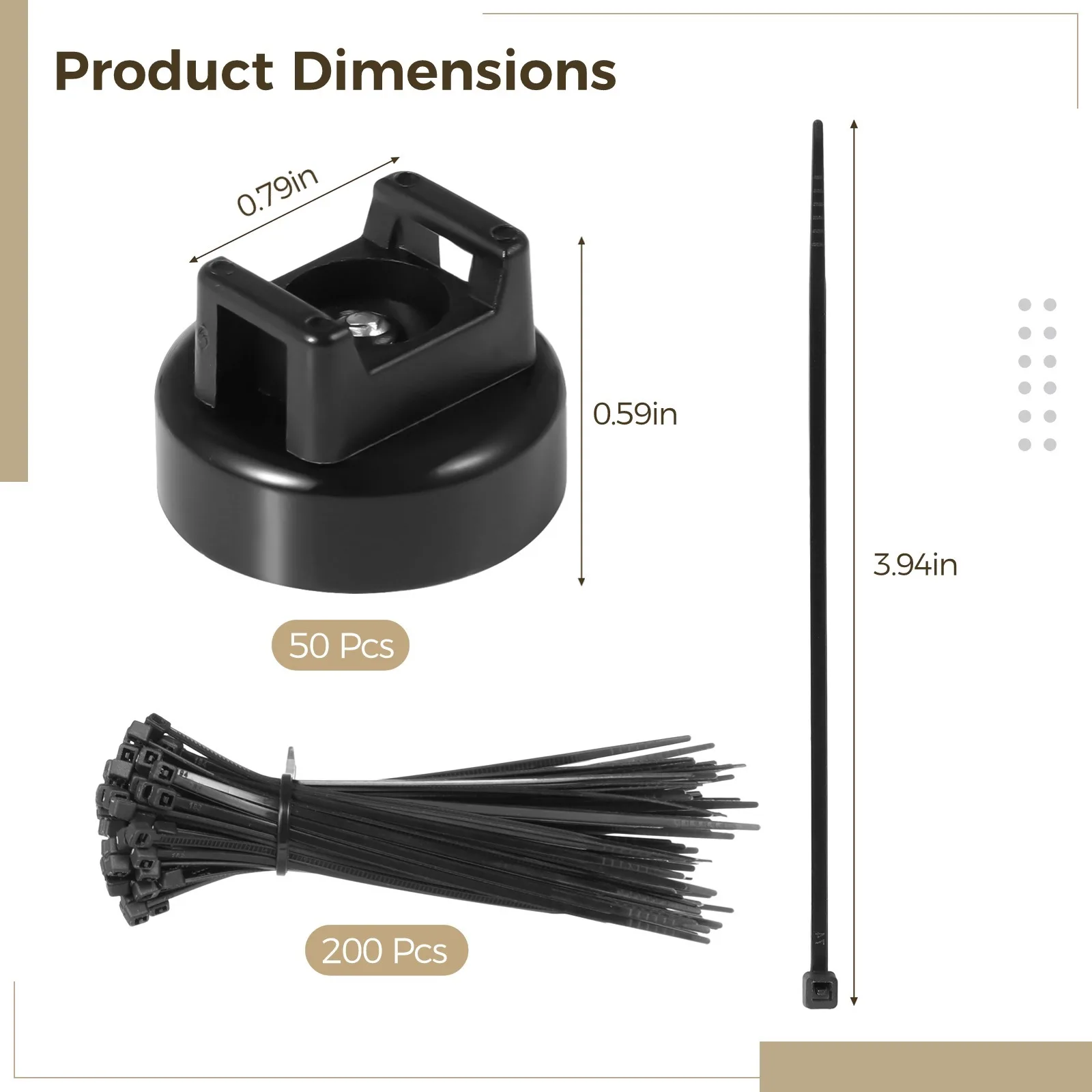 50Pcs Magnetic Cable Zip Tie Mounts Magnets Magnetic Cable Holder For Management Wire Management Bases Wire Clips