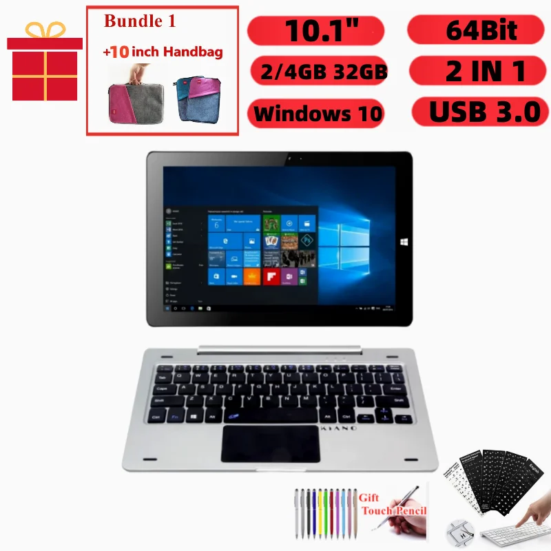 Nuovo 64Bit 10.1 Pollici Intel Atom Z8350 Windows 10 2 In1 Tablet Ddr 2Gb/4Gb 32Gb Hdmi Compatibile 1280X800 Ips Quad-Core Dual Camera