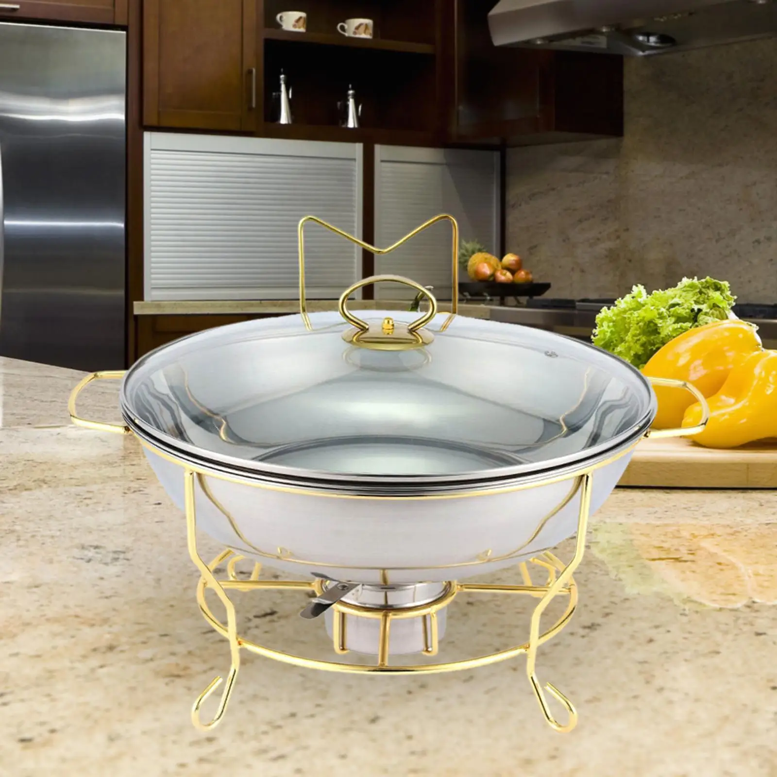 Round et Chafer Chafing Dish et Set Rectangular Basin for Catering Parties