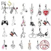 Fit Original Pan Charms Bracelet 925 Silver Profession Hobby Sport Cook Rock Muisc Makeup Game Fitness For Making Berloque 1