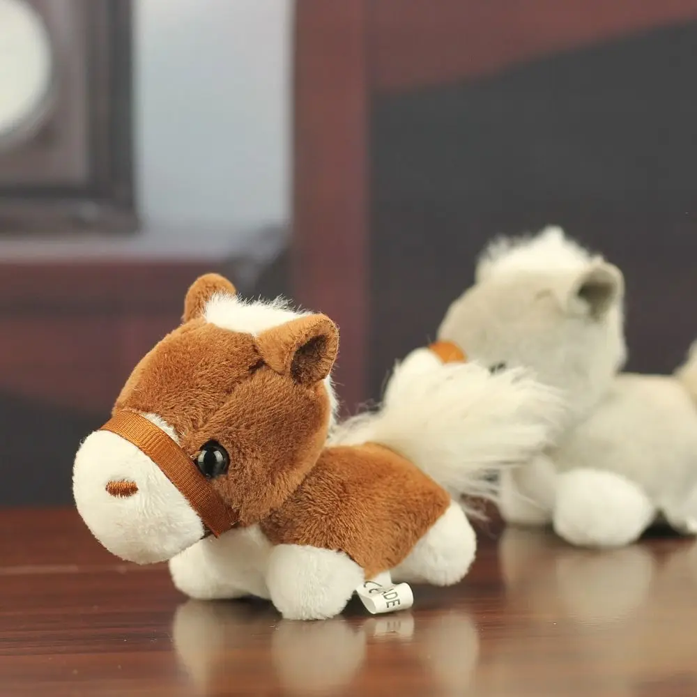 Mini Plush Horse Keychain Creative Mascot Dolls Plush Horse Doll Pendant Soft Chinese Style Cartoon Steed Doll Year of Horse
