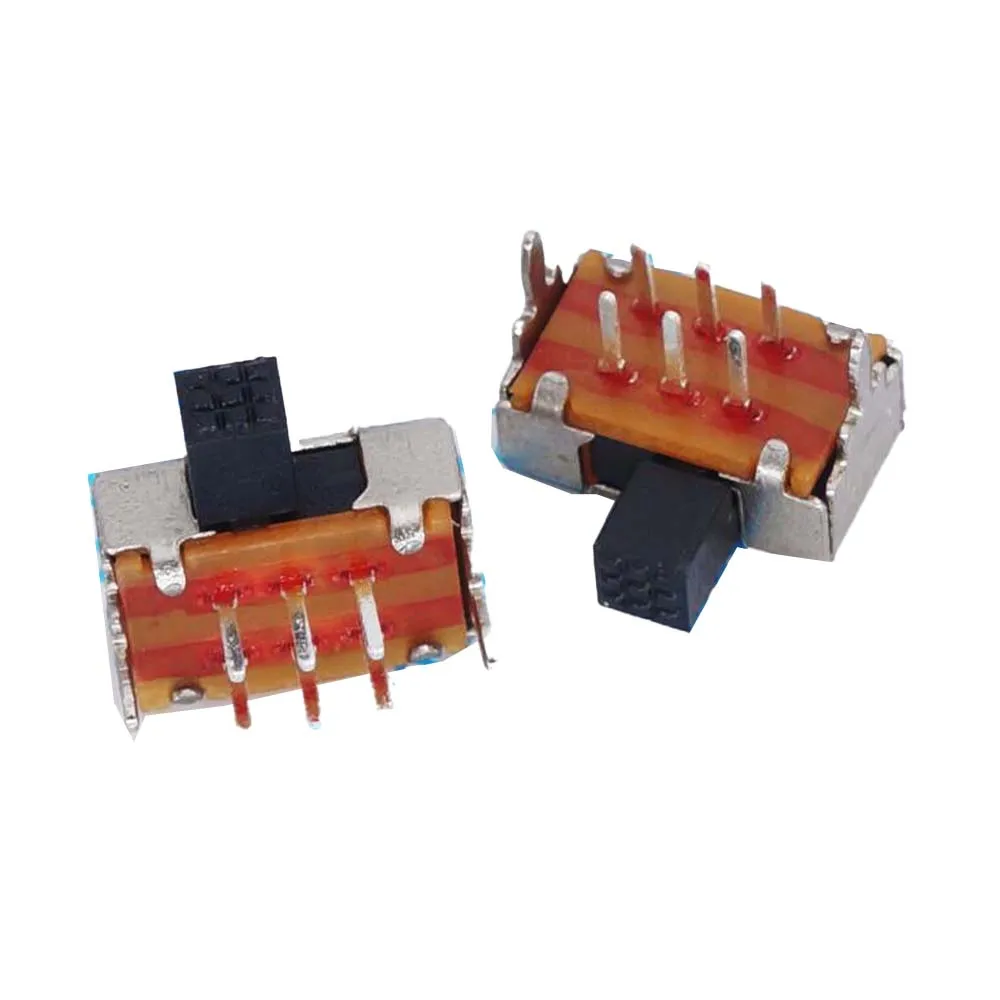 

10PCS SK22D02 Handle Length 5mm Toggle Switch SK-22D02 6pin 2 Positions 2P2T Horizontal Double Slide Switch SK22D02GB5