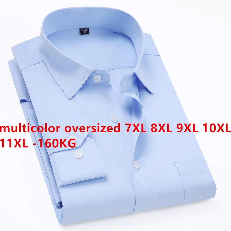 Женская Повседневная однотонная деловая рубашка большого размера 7XL 8XL 9XL 10XL 11XL160KG