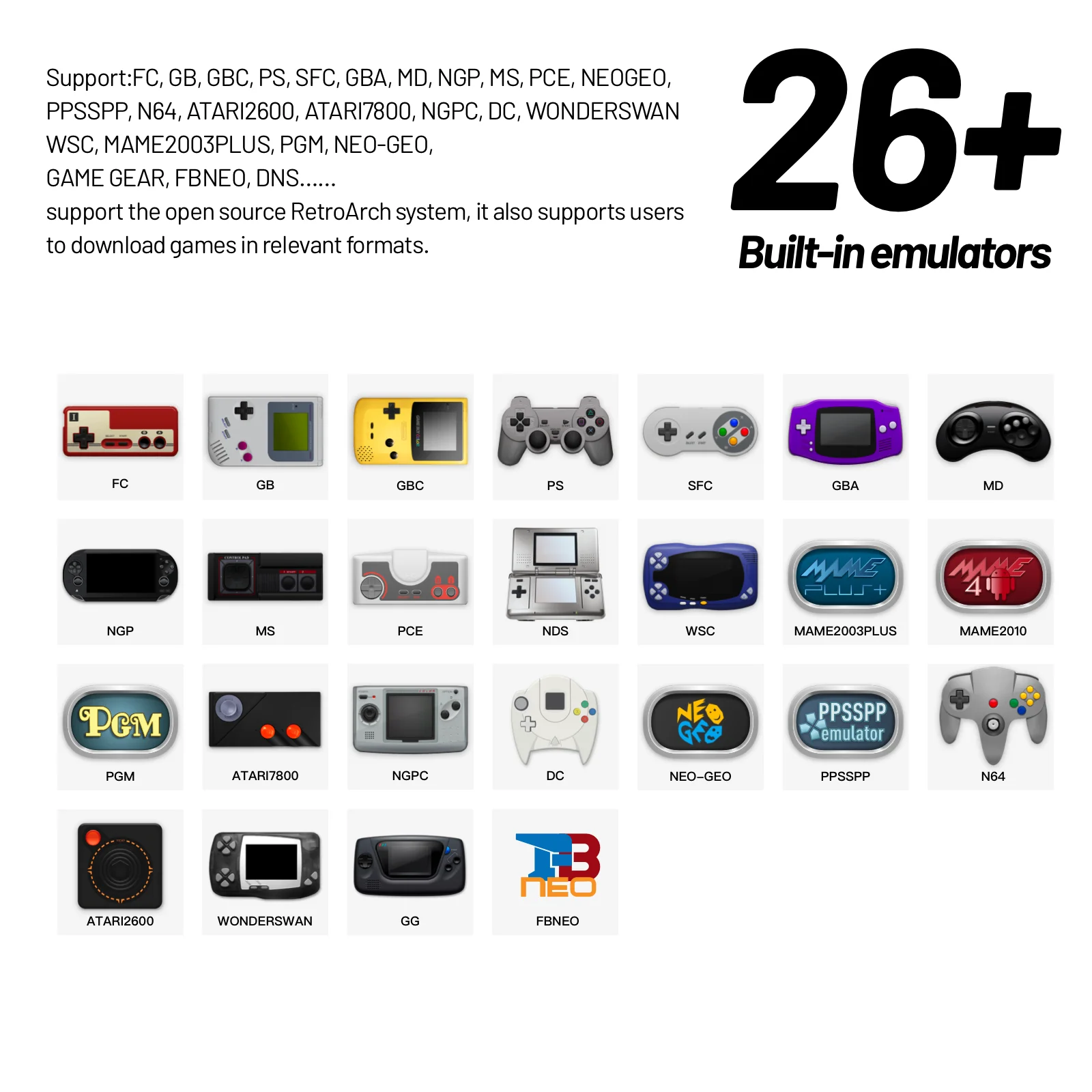 Trimui 스마트 프로 휴대용 게임 콘솔, 4.96 인치 IPS 스크린, 리눅스 시스템 조이스틱, RGB 조명, Smartpro 레트로 비디오 게임 플레이어 선물