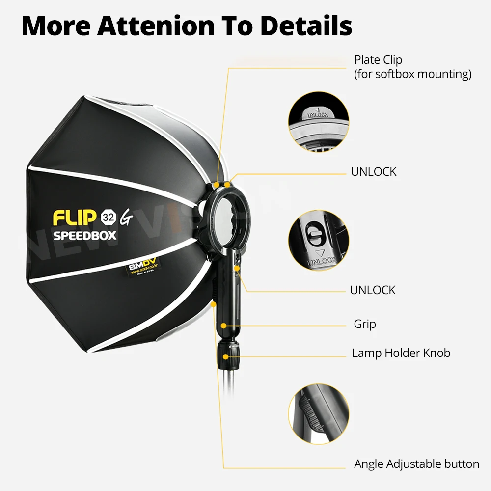 SMDV Flip 32 Quickly Release Parabolic Out Door Softbox for A2 