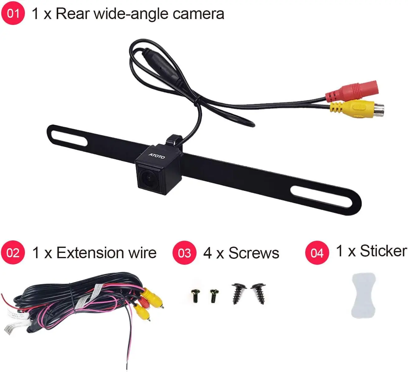 HD02LR 720P 라이브 후방 카메라 150 °   백업 주차 보조 카메라 야간 투시/방수 ATOTO F7/A5/A6/S8/X10 호환