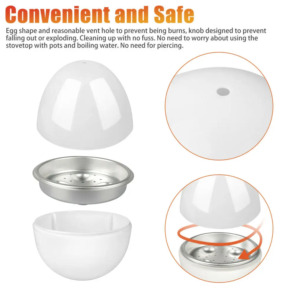 Description Picture 4 of item1 abs 4 Cell Egg Boiler Egg Shape Adjustable Anti-scald Microwave Safe Egg Pod Kitchen Cooking Tools Wholesale