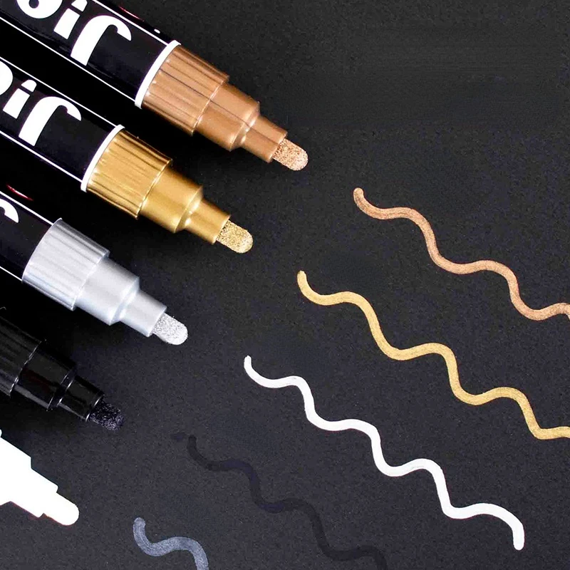 Metal Oily Paint Pen 2.0mm Tire Rock Ceramic Hand-painted Industrial Waterproof Quick-drying Diy Creation Mark Highlighter Marker Pens Paint Marker Pen Art Markers Paint Pen Art Marker Pen
