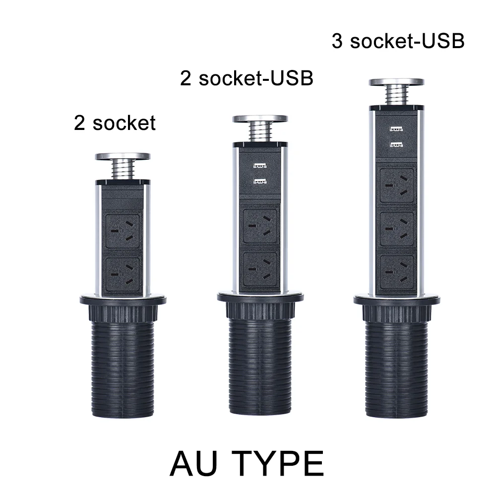 Concealed Power Socket with USB for Kitchen and Desktop Installation