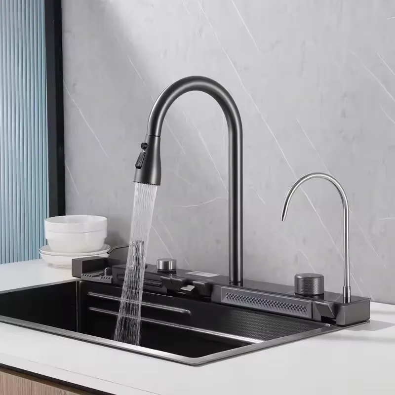 Smart Anti-Scratch Kitchen Sink Multifunctional Digital Display SUS 304 Big Kitchen Sink 6