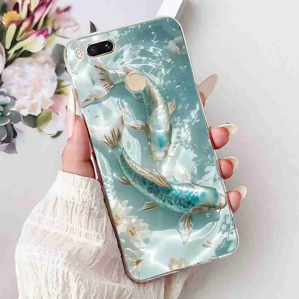Love Pop Print TPU Soft Silicone Phone Case with Floral Design