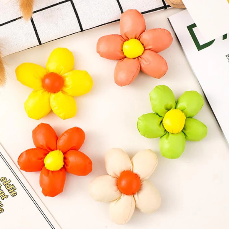 

6pcs/lot Spring New Tulip Color Five-petal Flower Patches DIY Cotton-filled Decoration Fabric Flower Accessories