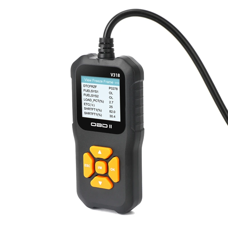 자동차 배터리 테스터, V318 OBD2 스캐너, 지우기 코드 읽기 도구, OBD2 배터리 분석기 테스터